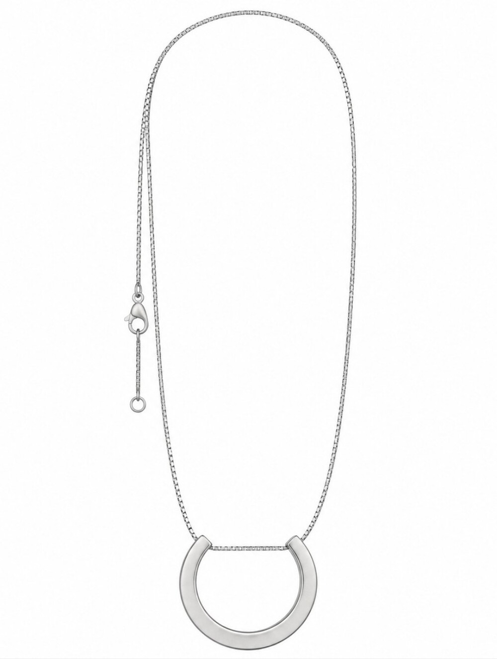 Silver-Tone Open Circle Pendant Necklace